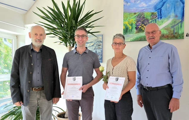 Erster Beigeordneter Peter Schramm, Andreas Hamm, Martina Schleicher u. Manfred Helfrich
