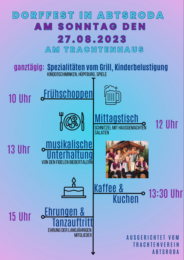 Flyer Dorffest Abtsroda 2023