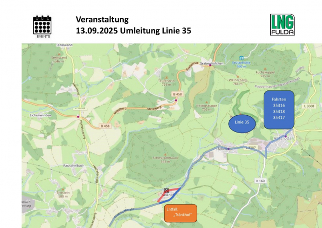 Linie 35 Umleitung für 13.09.2025
