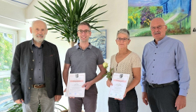 Erster Beigeordneter Peter Schramm, Andreas Hamm, Martina Schleicher u. Manfred Helfrich