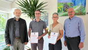 Erster Beigeordneter Peter Schramm, Andreas Hamm, Martina Schleicher u. Manfred Helfrich